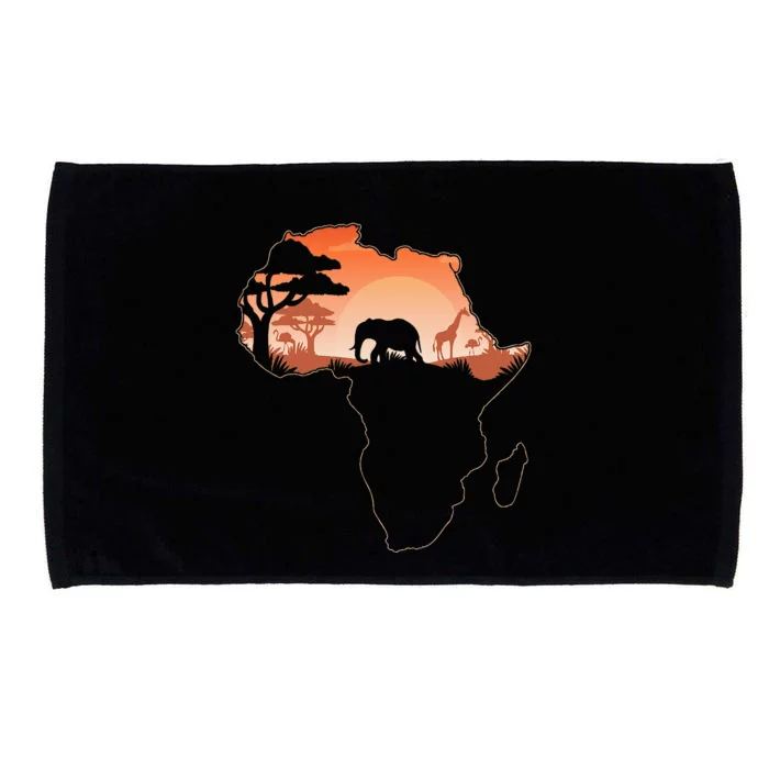 Africa Animal Map Safari African Animals Microfiber Hand Towel