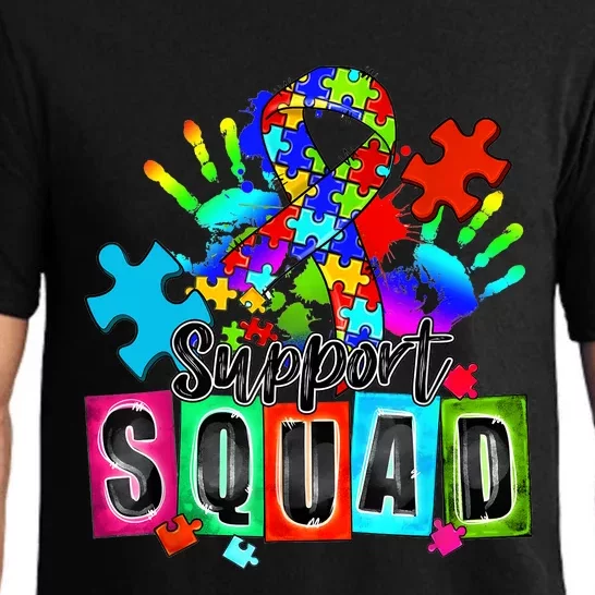 Autism Awareness Month Ribbon Support Squad Pajama Set