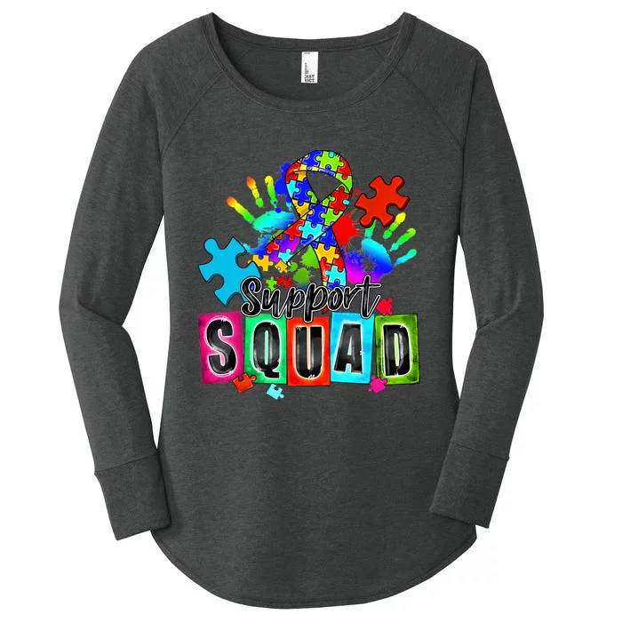 Autism Awareness Month Ribbon Support Squad Women's Perfect Tri Tunic Long Sleeve Shirt