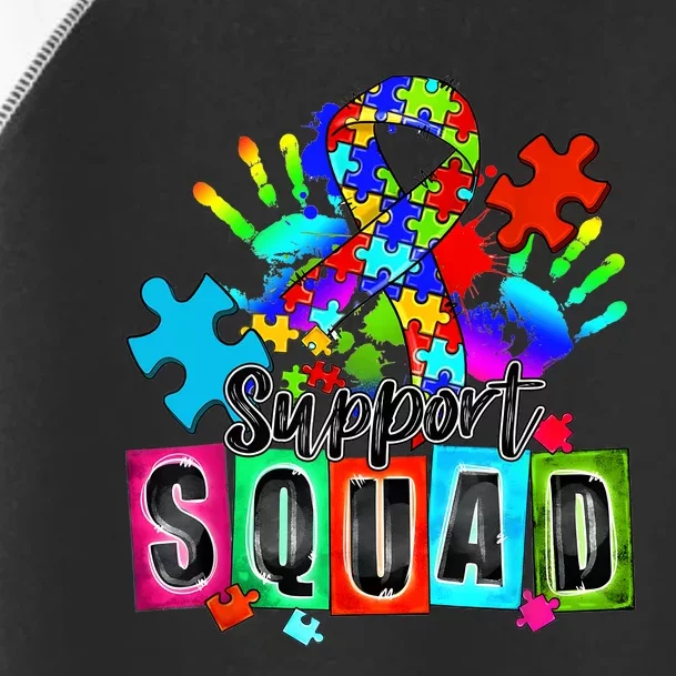 Autism Awareness Month Ribbon Support Squad Toddler Fine Jersey T-Shirt