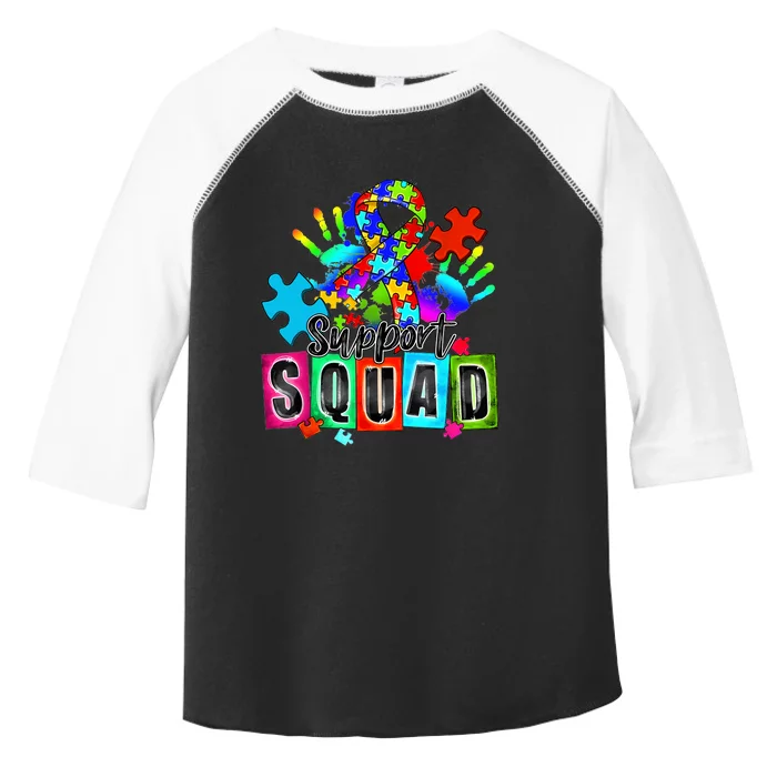 Autism Awareness Month Ribbon Support Squad Toddler Fine Jersey T-Shirt