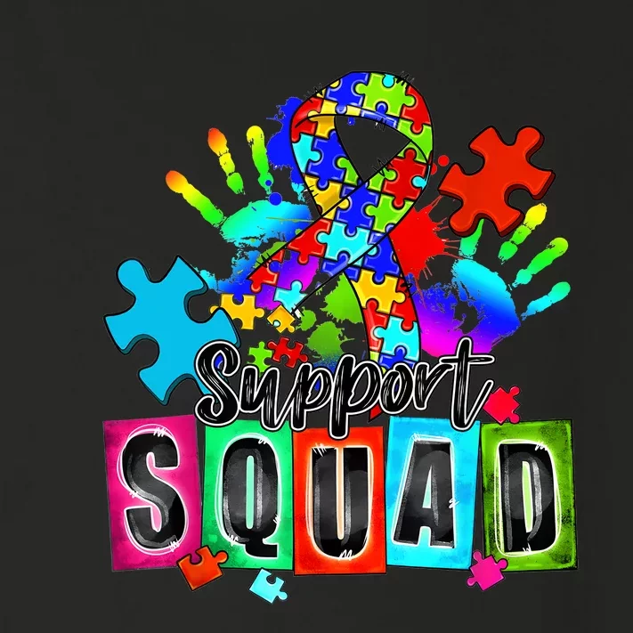 Autism Awareness Month Ribbon Support Squad Toddler Long Sleeve Shirt