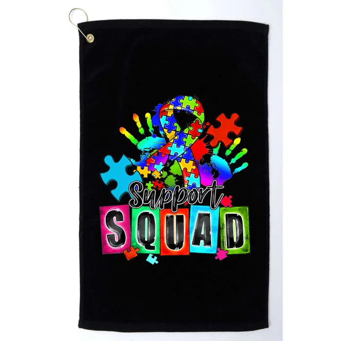 Autism Awareness Month Ribbon Support Squad Platinum Collection Golf Towel