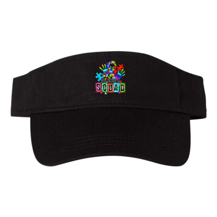 Autism Awareness Month Ribbon Support Squad Valucap Bio-Washed Visor