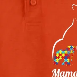 Autism Awareness Mama Bear Mom Autistic Child Dry Zone Grid Performance Polo