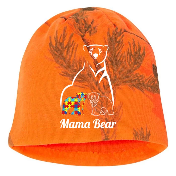 Autism Awareness Mama Bear Mom Autistic Child Kati - Camo Knit Beanie