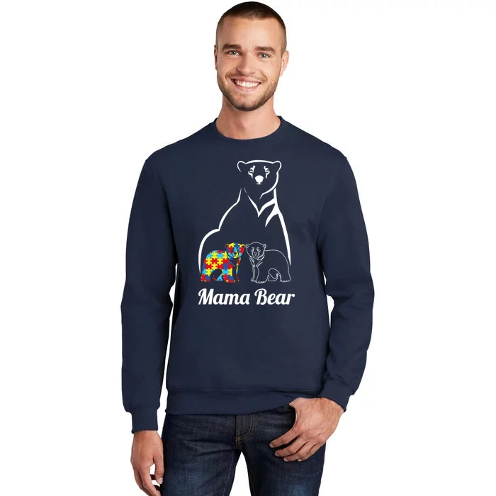 Autism Awareness Mama Bear Mom Autistic Child Tall Sweatshirt