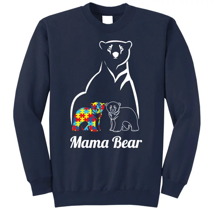 Autism Awareness Mama Bear Mom Autistic Child Tall Sweatshirt