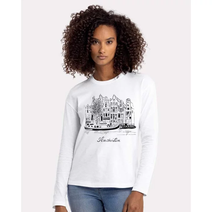 Amsterdam Womens Cotton Relaxed Long Sleeve T-Shirt