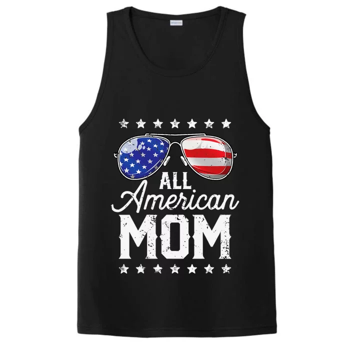 All American Mom 4th of July Mother's Day Sunglasses Family Performance Tank