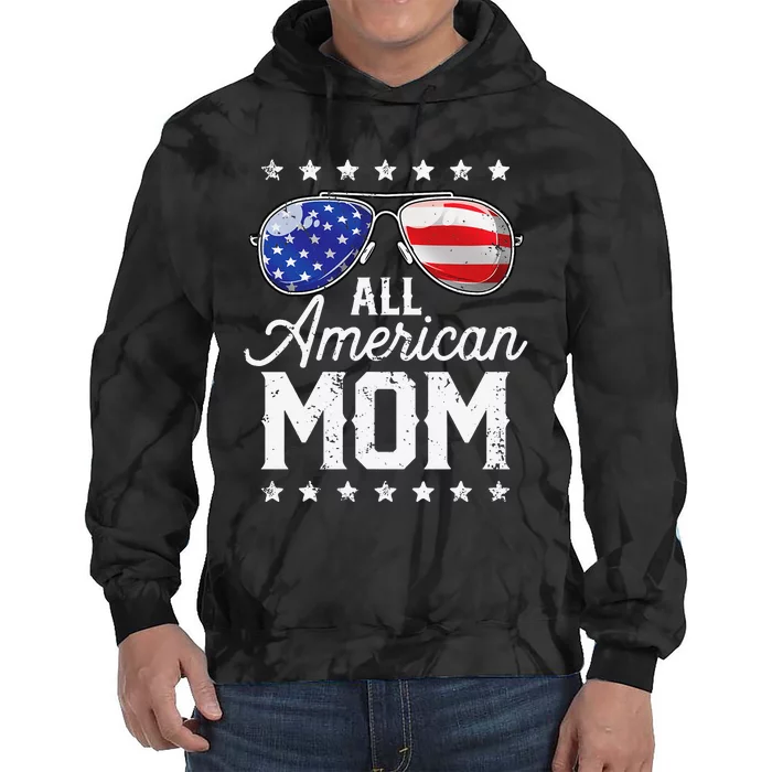 All American Mom 4th of July Mother's Day Sunglasses Family Tie Dye Hoodie