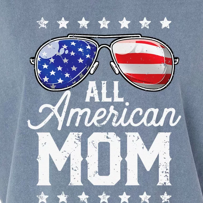 All American Mom 4th of July Mother's Day Sunglasses Family Garment-Dyed Women's Muscle Tee