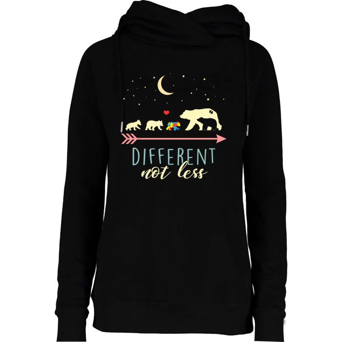 Autism Awareness Mama Bear Different Not Less Womens Funnel Neck Pullover Hood