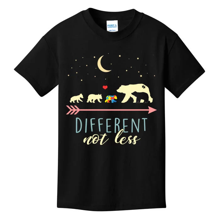 Autism Awareness Mama Bear Different Not Less Kids T-Shirt