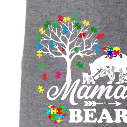 Autism Awareness Mama Bear Support Autistic Autism Mom Cute Gift Doggie 3-End Fleece Hoodie