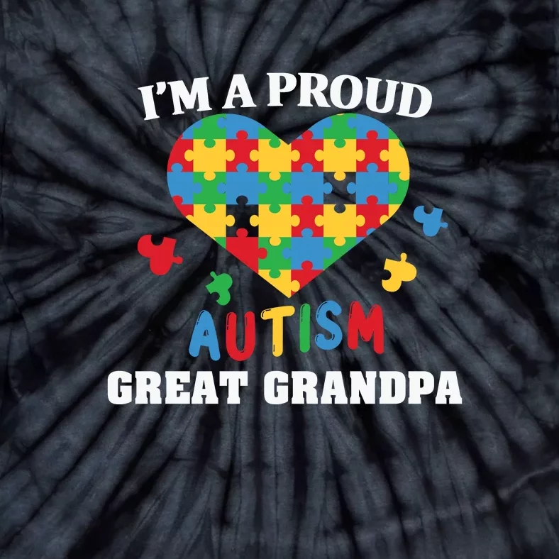 Autism Awareness Month I'm Proud Autism Great Grandpa Awareness Mother'sDay Tie-Dye T-Shirt