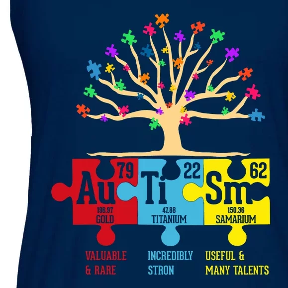 Autism Awareness Month Table Of Elements Ladies Essential Flowy Tank