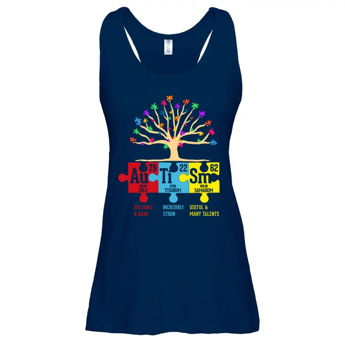 Autism Awareness Month Table Of Elements Ladies Essential Flowy Tank