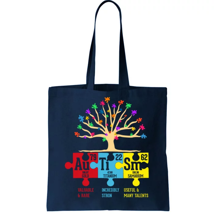 Autism Awareness Month Table Of Elements Tote Bag