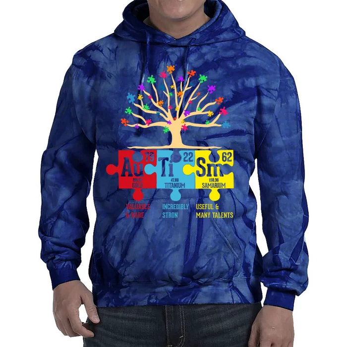 Autism Awareness Month Table Of Elements Tie Dye Hoodie