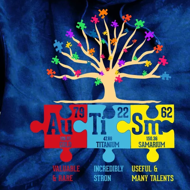 Autism Awareness Month Table Of Elements Tie Dye Hoodie