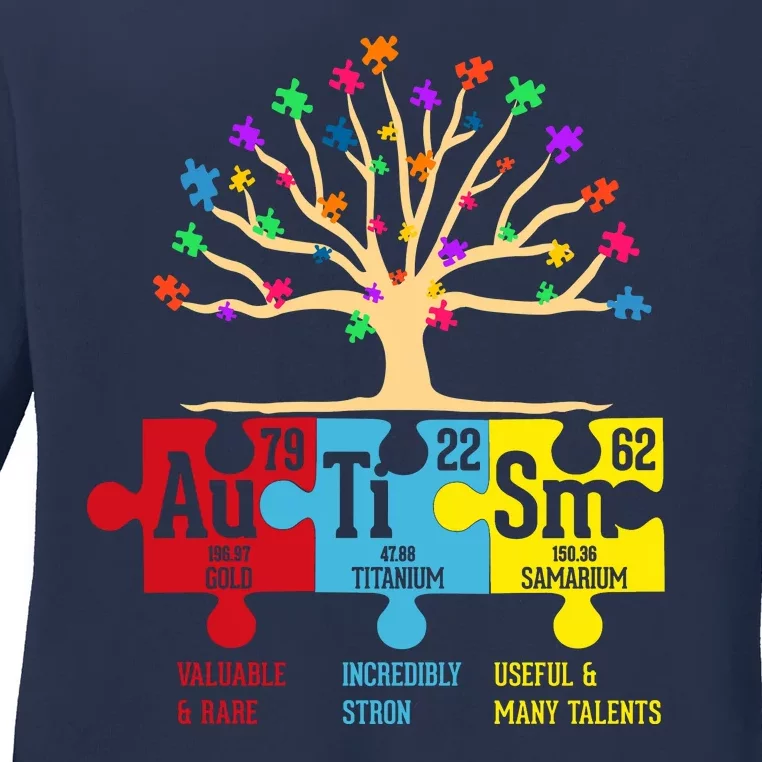 Autism Awareness Month Table Of Elements Ladies Long Sleeve Shirt