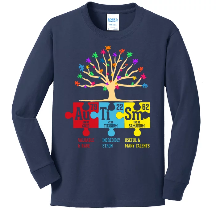 Autism Awareness Month Table Of Elements Kids Long Sleeve Shirt