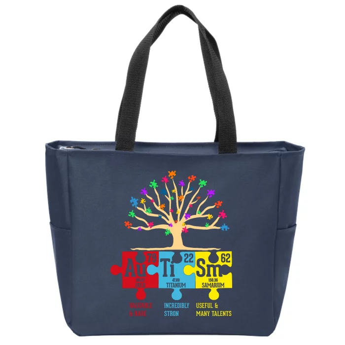 Autism Awareness Month Table Of Elements Zip Tote Bag