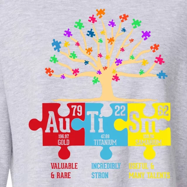 Autism Awareness Month Table Of Elements Cropped Pullover Crew