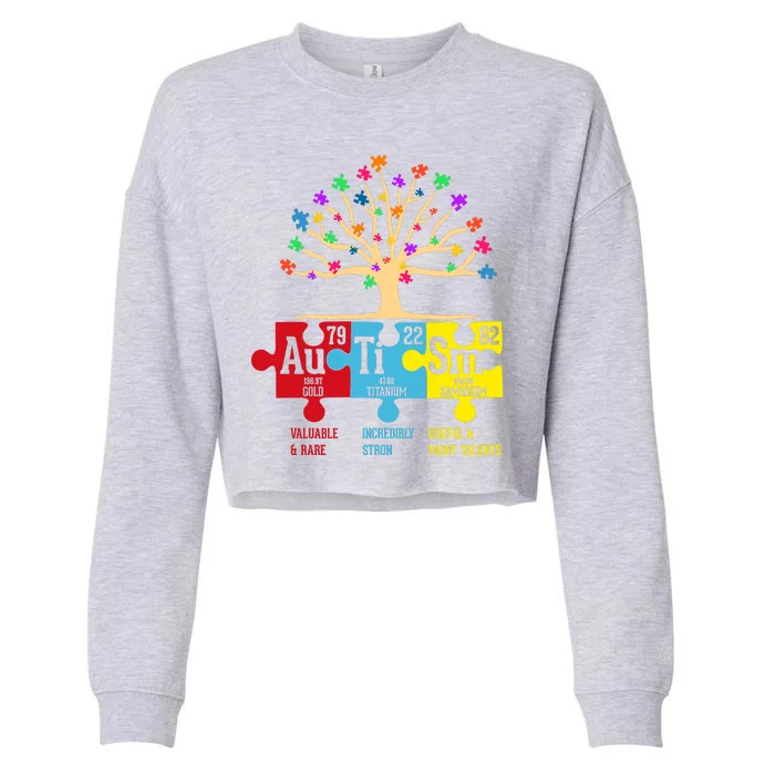 Autism Awareness Month Table Of Elements Cropped Pullover Crew