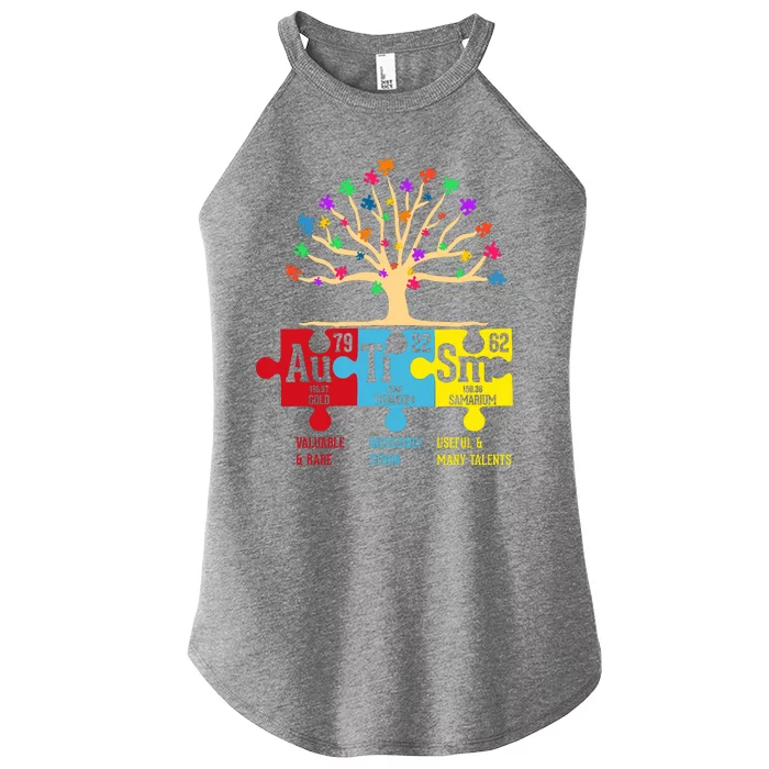 Autism Awareness Month Table Of Elements Women’s Perfect Tri Rocker Tank