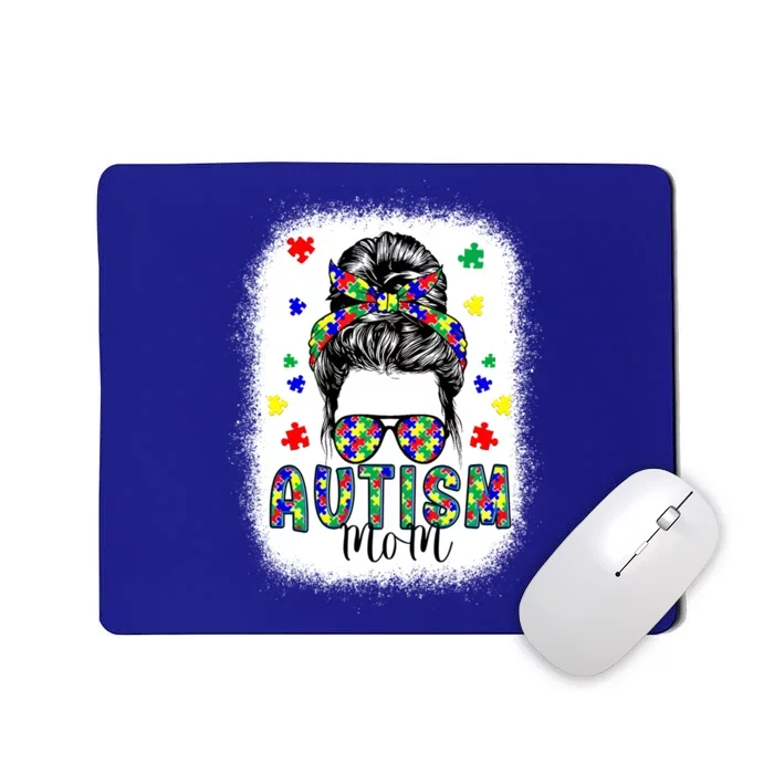 Autism Awareness Mom Life Messy Bun Bleached Mother’s Day Gift Mousepad