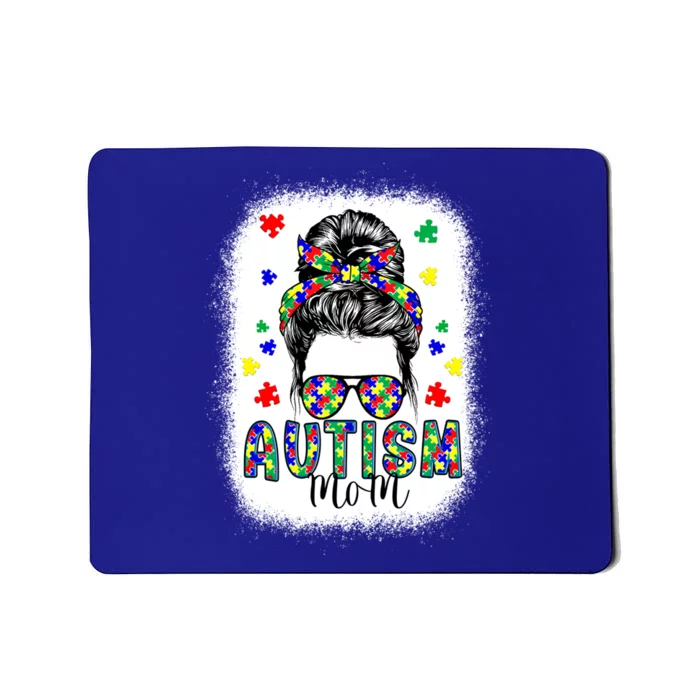 Autism Awareness Mom Life Messy Bun Bleached Mother’s Day Gift Mousepad