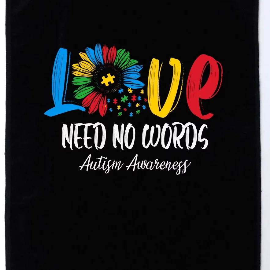 Autism Awareness Month Love Needs No Words Autism Sunflower Platinum Collection Golf Towel