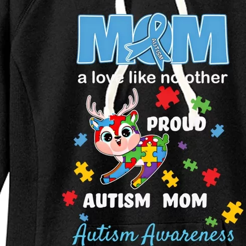 Autism Awareness Mom Mother Love Proud Autism Mama Deer Gift Women's Fleece Hoodie