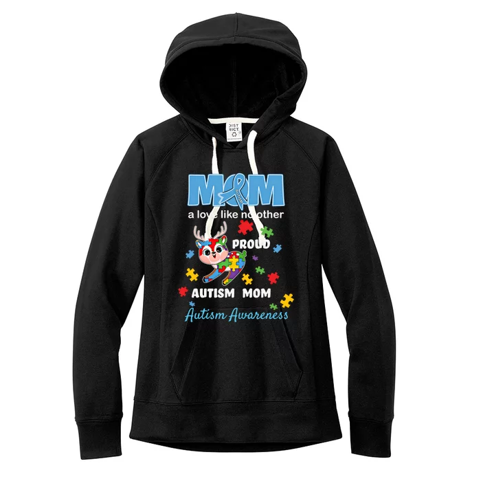 Autism Awareness Mom Mother Love Proud Autism Mama Deer Gift Women's Fleece Hoodie