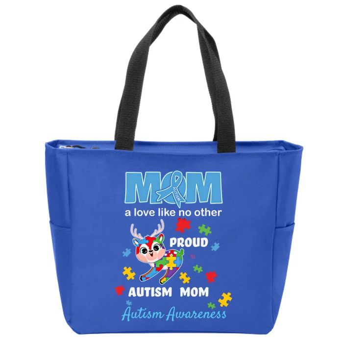 Autism Awareness Mom Mother Love Proud Autism Mama Deer Gift Zip Tote Bag