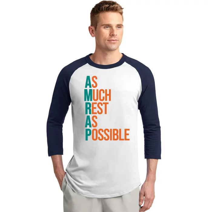 AMRAP As Much Rest As Possible Funny Baseball Sleeve Shirt