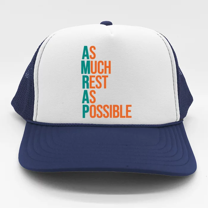 AMRAP As Much Rest As Possible Funny Trucker Hat