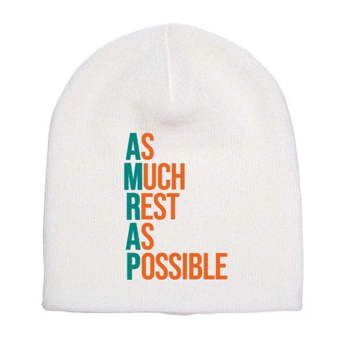 AMRAP As Much Rest As Possible Funny Short Acrylic Beanie