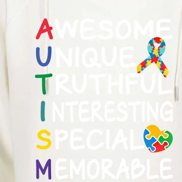 Autism Awareness Month Awesome Autism Awareness Gift Womens Funnel Neck Pullover Hood