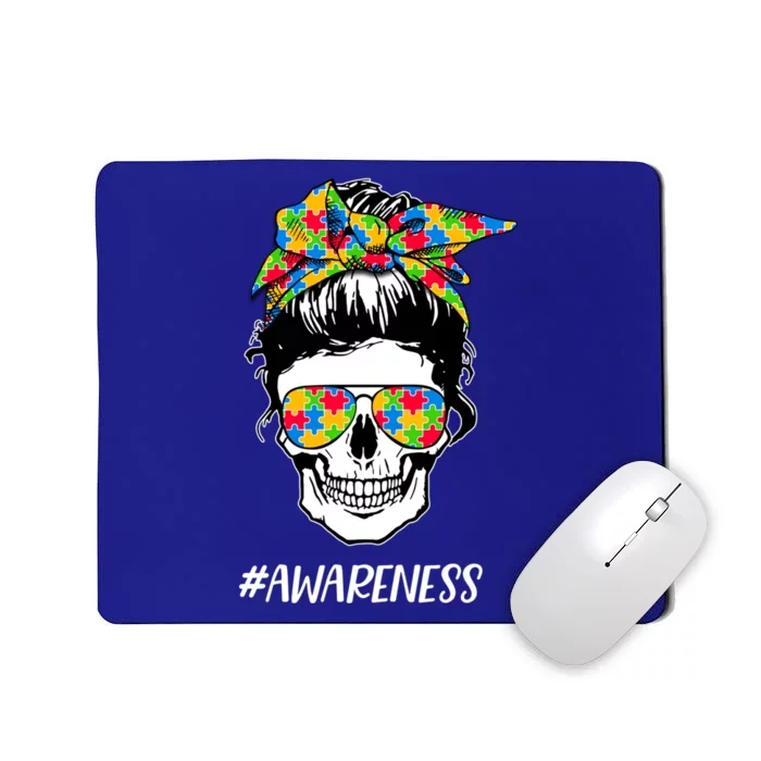 Autism Awareness Mom Life Skull Autism Mom Mama Funny Gift Mousepad