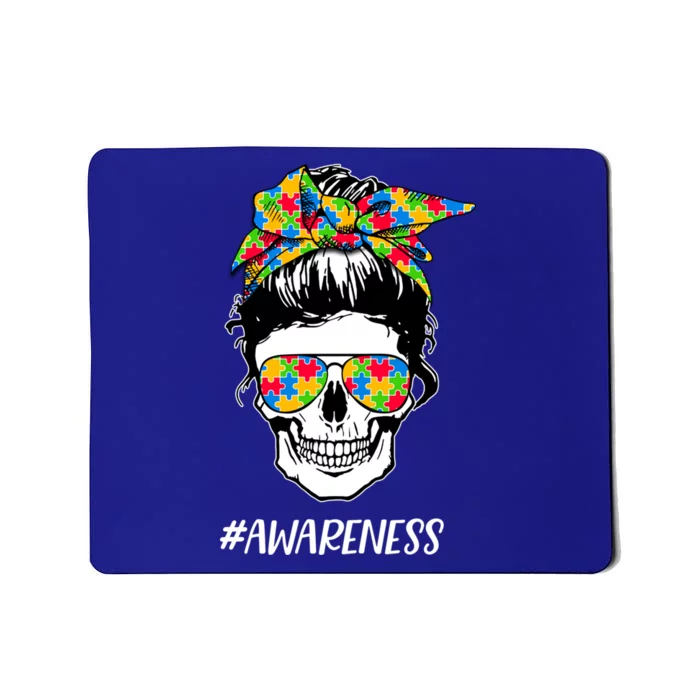 Autism Awareness Mom Life Skull Autism Mom Mama Funny Gift Mousepad