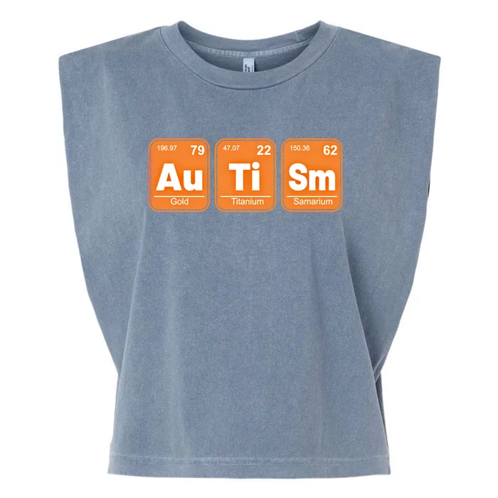 Autistic Awareness Month Elets Periodic Table Autism Day Gift Garment-Dyed Women's Muscle Tee