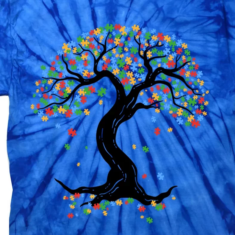 Autism Awareness Month Tree Of Life Acceptance Of Autism Mom Funny Gift Tie-Dye T-Shirt