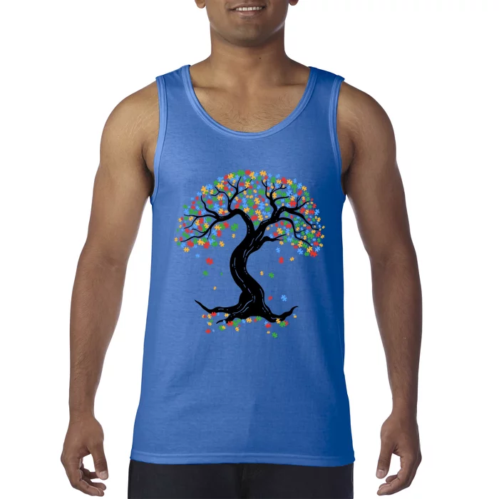 Autism Awareness Month Tree Of Life Acceptance Of Autism Mom Funny Gift Tank Top