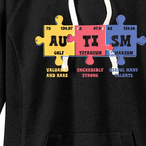 Autism Awareness Month Elets Periodic Table Design Cute Gift Women's Fleece Hoodie