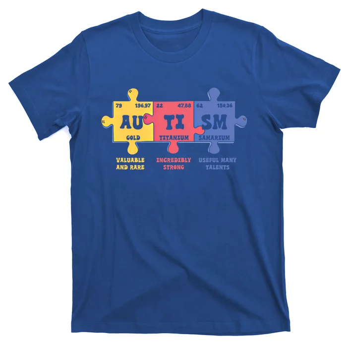 Autism Awareness Month Elets Periodic Table Design Cute Gift T-Shirt