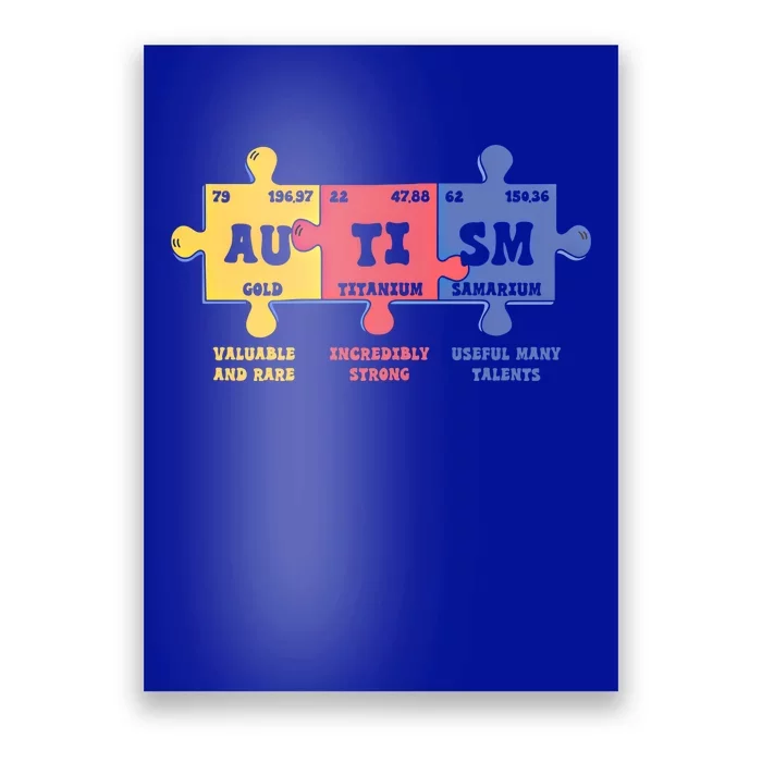 Autism Awareness Month Elets Periodic Table Design Cute Gift Poster