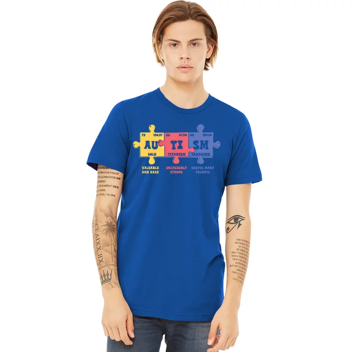 Autism Awareness Month Elets Periodic Table Design Cute Gift Premium T-Shirt